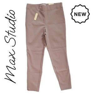 Max Studio | NWT Khaki Skinny Ponte Stretch Pants, Sz L (10-12), FREE S/H